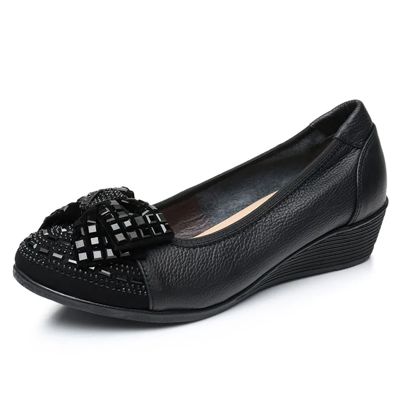 Summer Comfortable Woman Shoe Genuine Leather Soft Bottom Square Head Summer Shoes Women Large Size Flat Silver Barefoot Slip-on 2