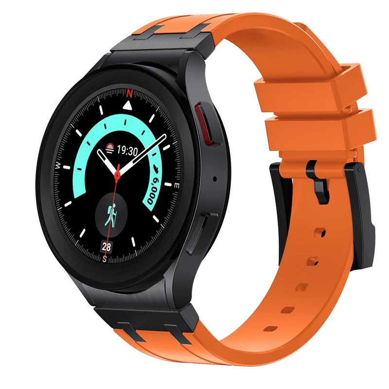 

Ремешок силиконовый для Samsung Galaxy Watch 4/5/6/Classic/pro, браслет без зазора для Galaxy watch 6, 45 мм 44 мм 40 мм 47 мм 43 мм
