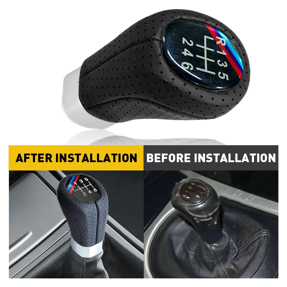 Auxito 6 Speed Gear Shift Knob Sleeve Lever For Bmw E46 E60 E62 E83 E91