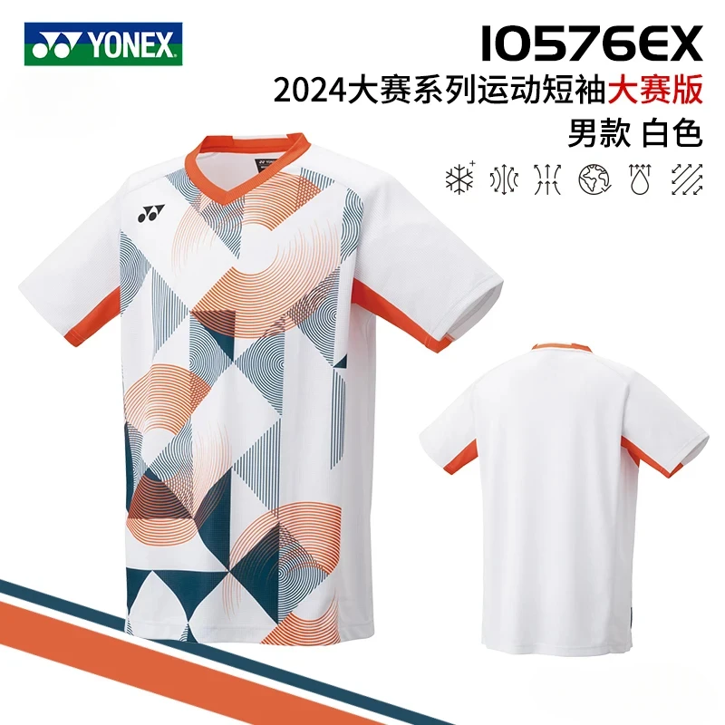 YONEX Men and Women Badminton Wear Tops Short Sleeve Quick Dry Sweat-absorbent Breathable Training Suit T-shirts