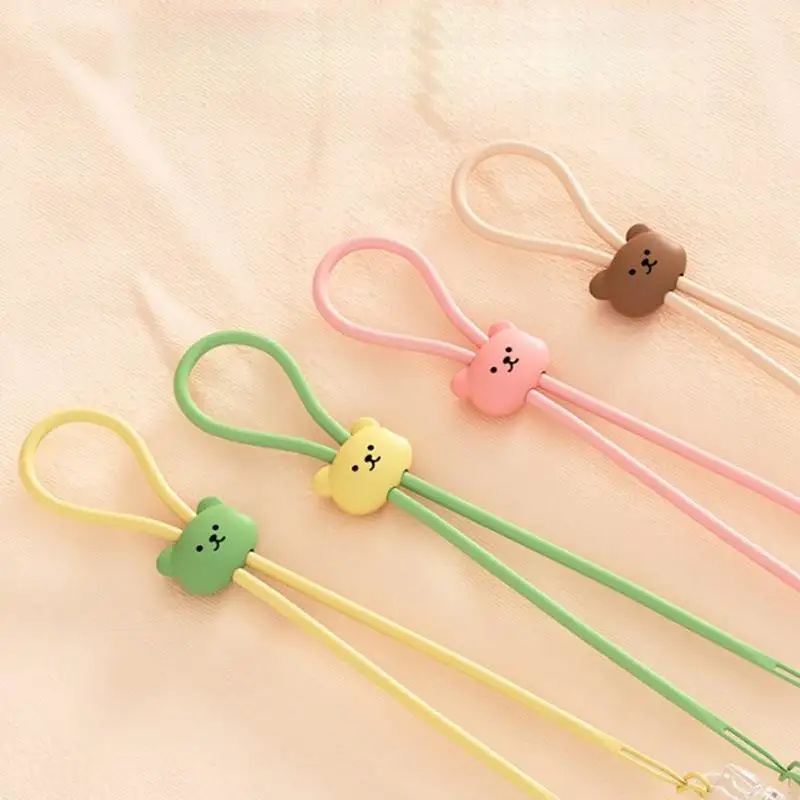 Napkin Holder Clip Silicone Cartoon Bear Neck Strap Portable Bib Towel Strap Chain Lanyard Necklace For Dining Clothing