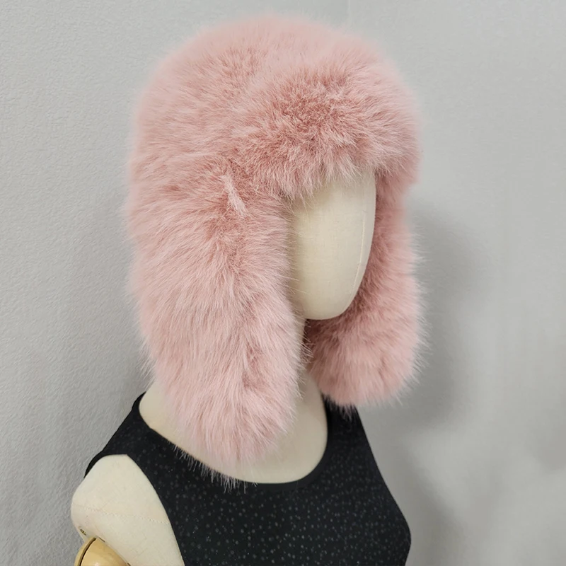 Cappello Trapper Invernale Donna Con Paraorecchie – Ushanka In Maglia E Pelliccia Sintetica, Antivento Per Sci E Ciclismo - 2