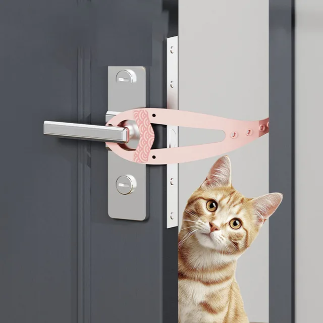 Pet Door Stopper for Cats & Dogs - Adjustable Gap Holder No Drilling Anti-Scratch Door Guard | Safe Entry Exit Pet 2