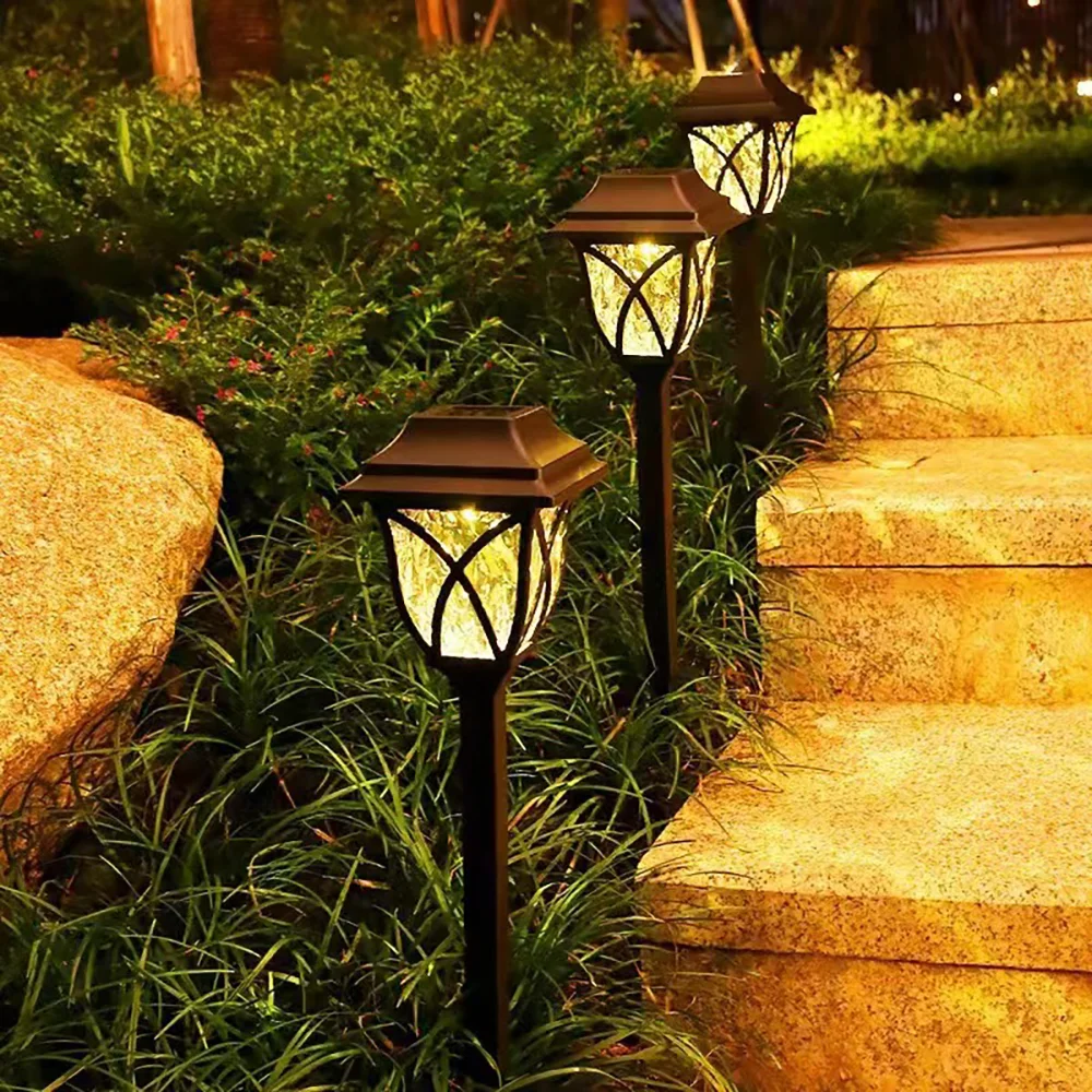 Solar LED Lights 2pcs Outdoor Waterproof Garden Pathway Lamps Warm Light for Villa Courtyard Landscape Decoration Miflame solar ground lights,garden lighting,lawn lamp,solar lights,solar led lights