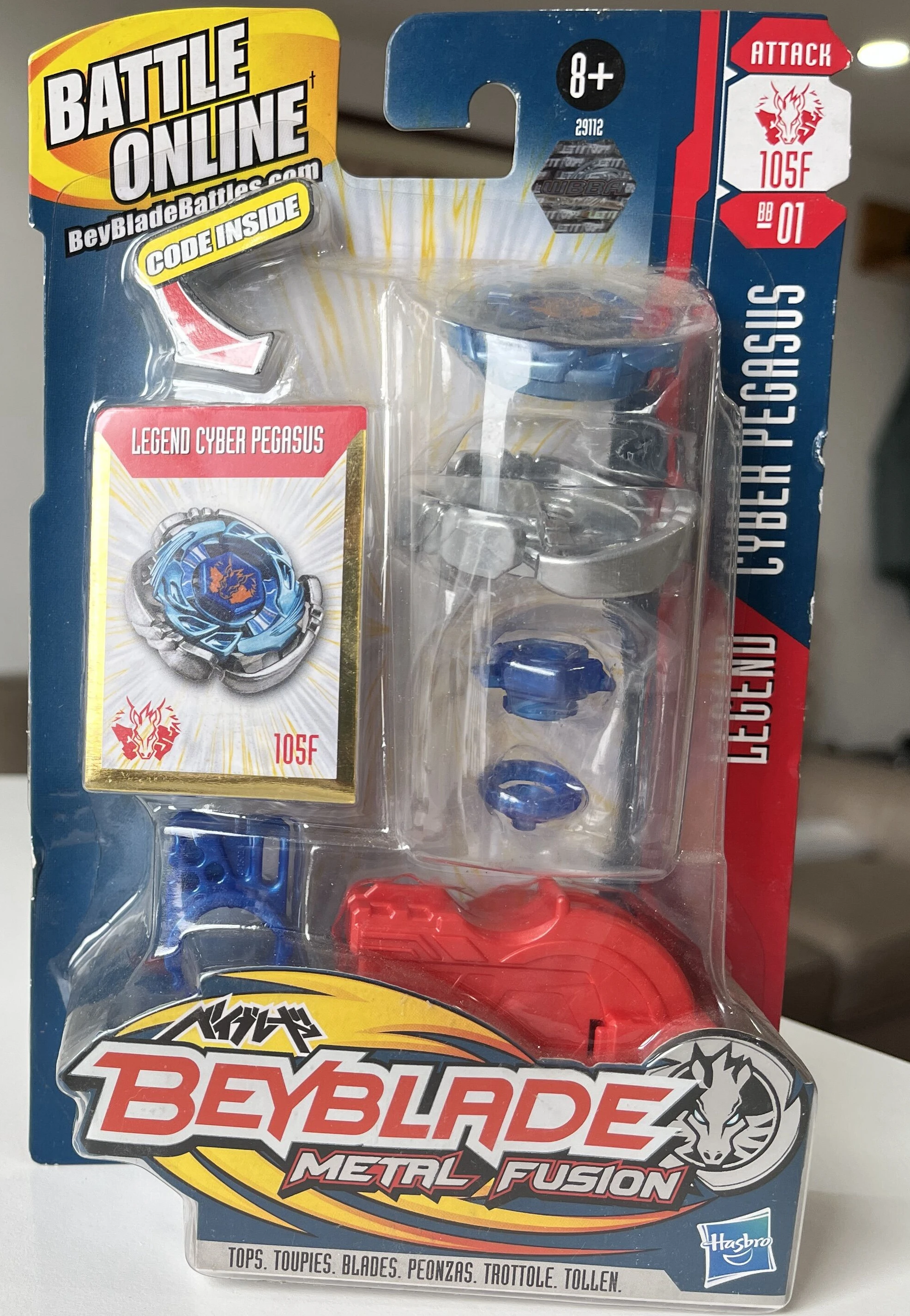 

HASBRO Beyblade Metal Fusion Legend Cyber Pegasus 105F BB01 New