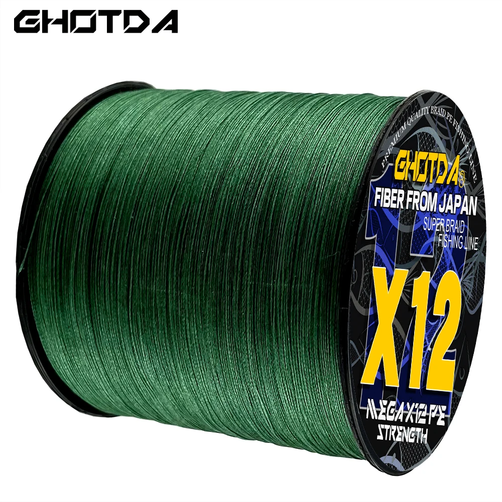 

GHOTDA High Quality Smooth 12X 100M 12 Strands PE Ultra-High Strength PE Fibers Carp Fishing Accessories 20-120lb