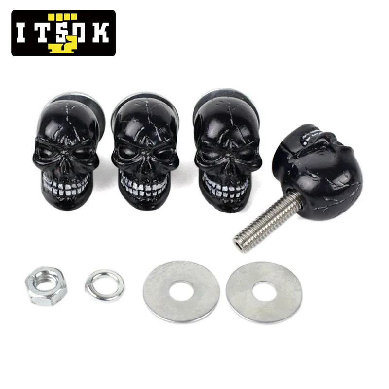 Viti Targa 4 Pezzi Viti Bulloni Telaio Targa Moto Universale Per Fissaggio Supporto Telaio Etichetta Camion Auto(Nero