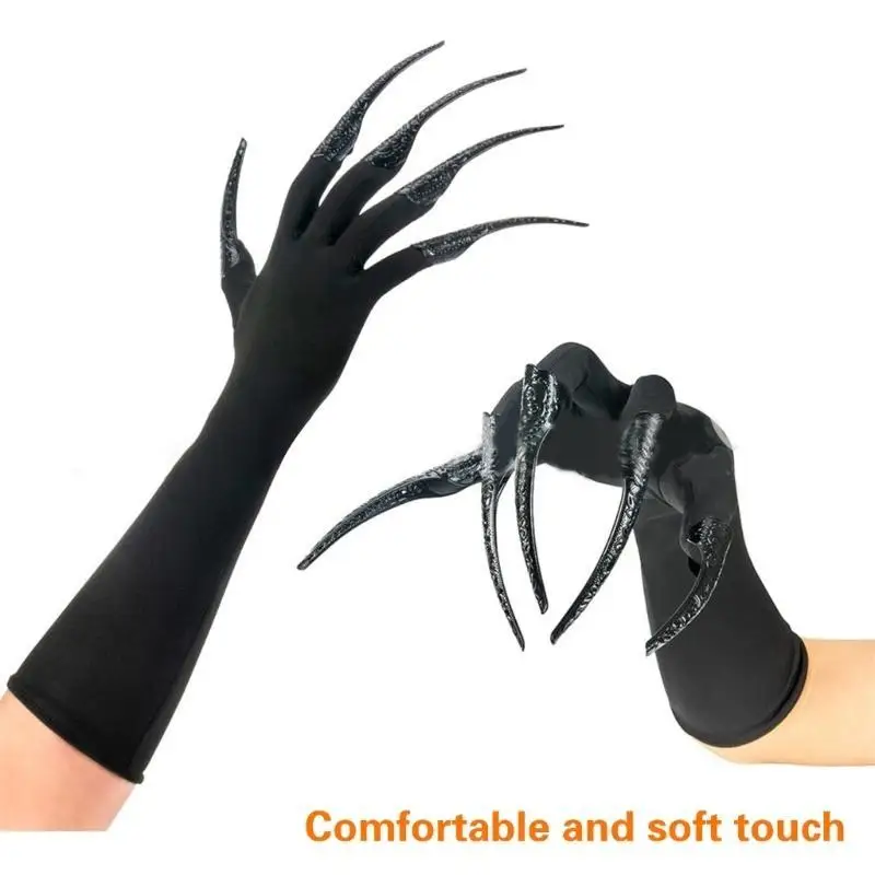 39BD Nägel Handschuhe für Halloween Cosplay Kostüm Hexe Handschuhe Party Requisiten Erwachsene Unisex Rollenspiel Zubehör – Detail 9