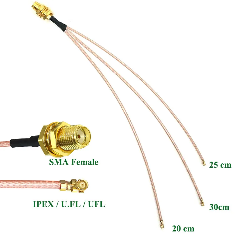 Extension Coax Jumper Pigtail cable splitter RG178 IPEX to SMA  UFL/ u.FL/ IPX/IPEX,RF Coax Adapter Assembly Pigtail Cable