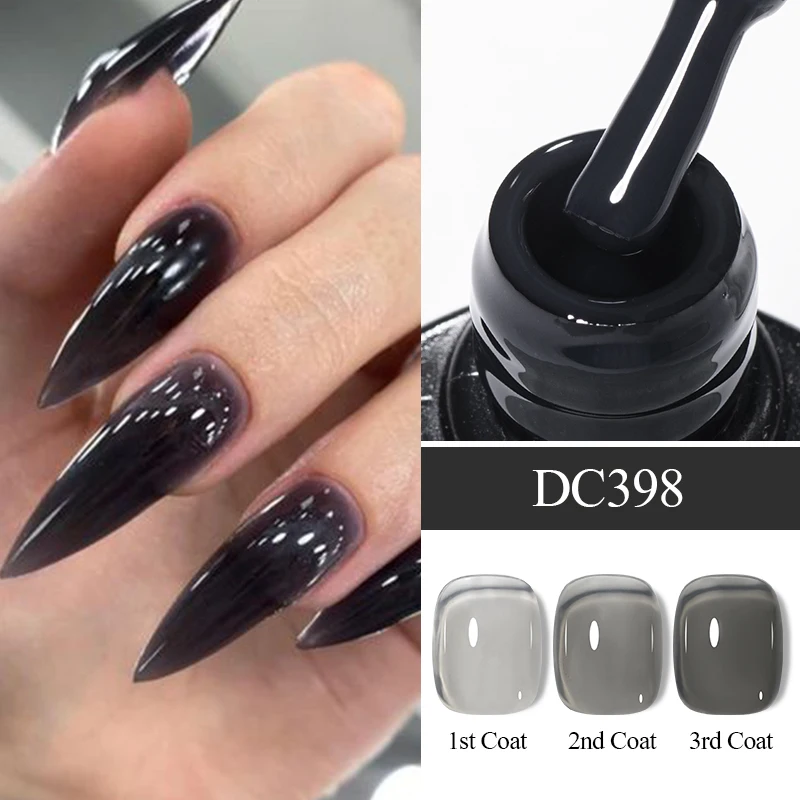 12PCS Jelly Nude Rubber Base Gel Set Black Crystal Translucent Color Construction Gel Semi Permanent Soak Off UV LED Varnish Kit 3