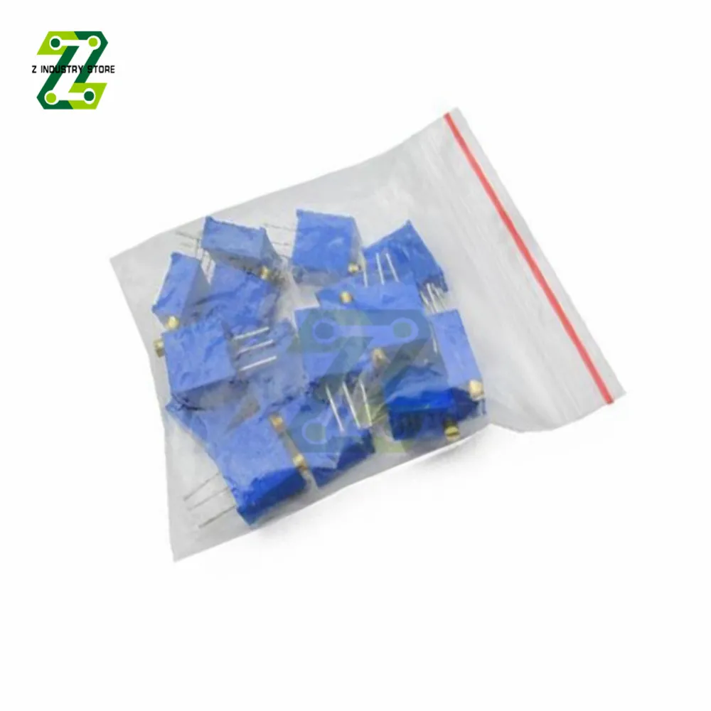 Rotary potentiometer 15pcs/set 3296 100ohm-2Mohm resistors adjustable precision 3296 potentiometer kit