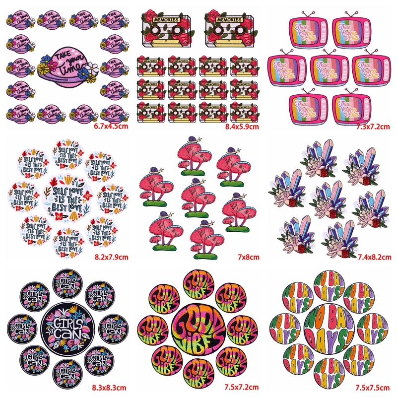 

10 pcs/lot Wholesale Cartoon Patch Sewing Embroidery Patch Iron On Patches For Clothing Thermoadhesive Patches On Clothes Badges