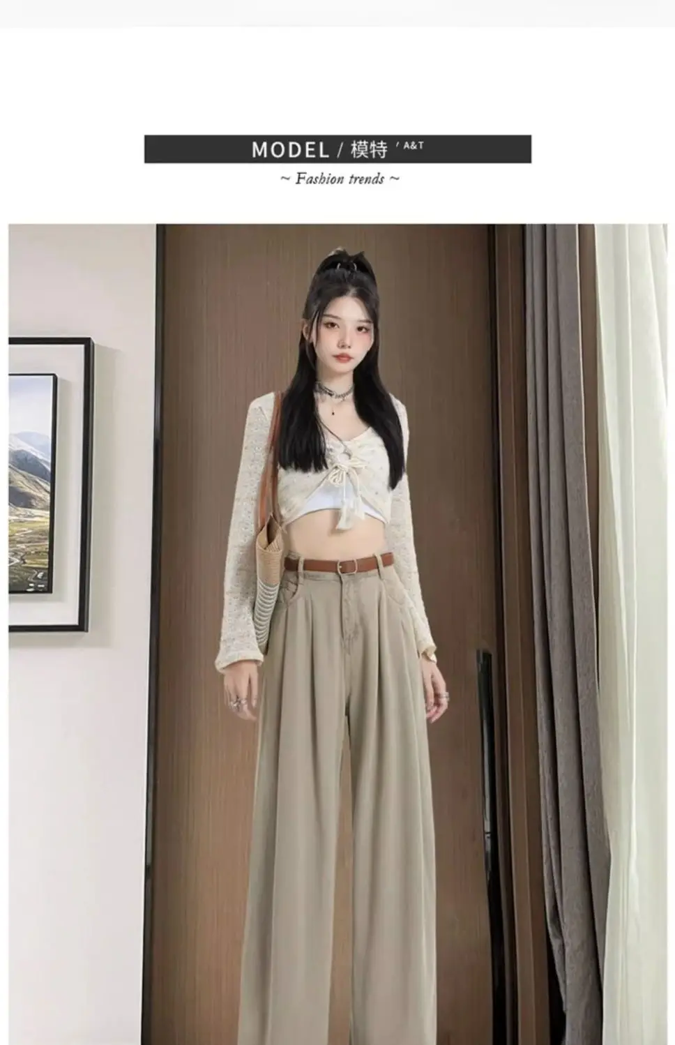 Summer New High Waist Wide Leg Jeans with a Sagging Loose and Versatile Fashion Design Wide Leg Pants