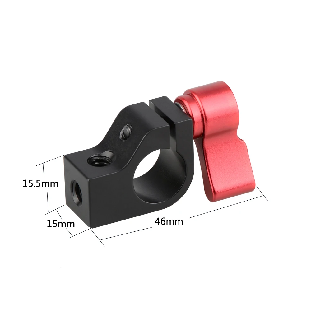15mm Single Rod Clamp Adapter With 1/4"-20 Threaded Hole For Camera Cage Shoulde