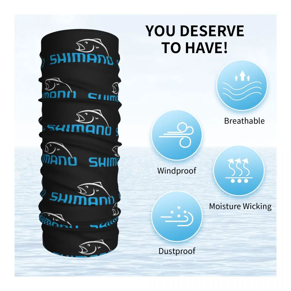 Fishing Lure Bandana Neck Gaiter Wrap Scarf Multifunctional Face Mask For Running Men Women Adult All Season
