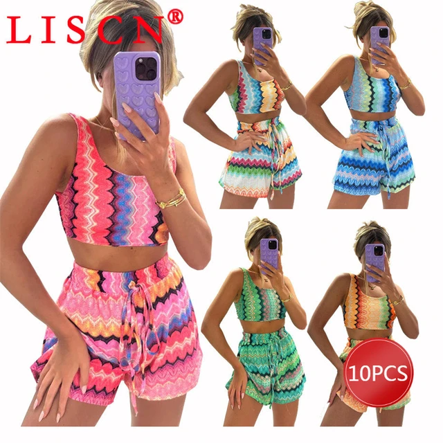 Bulk Items Wholesale Lots Summer Two Piece Set Fashion Women Clothing  Drawstring Crop Top Pants Set Sporty Casual Outfits 5XL - AliExpress