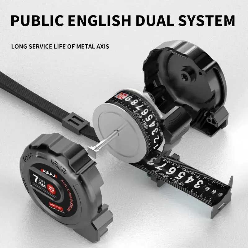 Tape Measure 7.5/5/3M High Carbon Steel Thickened Frosted Anti Drop Shell High-Precision Portable Manual Measuring Tool