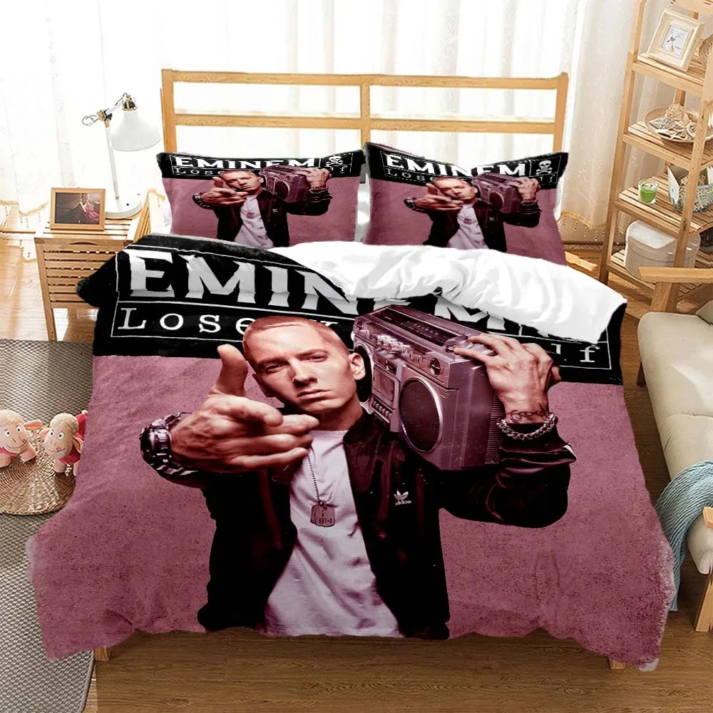 

Eminem Hip -hop sänger 3D printed bedding duvet cover Queen bedding set Soft and comfortable customized King size bedding set