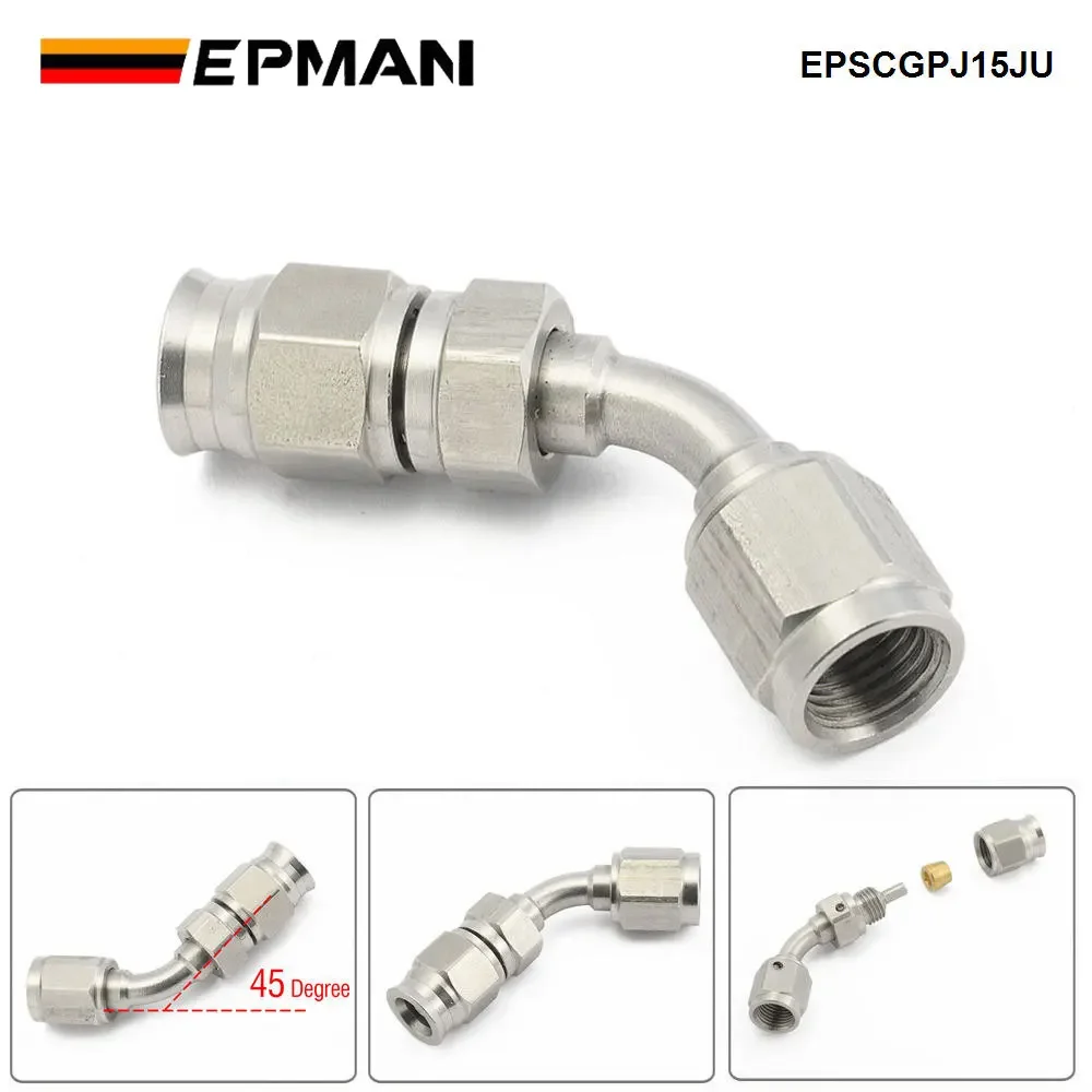 Stainless Steel Straight / 45 / 90 /180 Degree AN3 Brake Swivel Hose End Swivel Coupler Connector Fitting 1PC