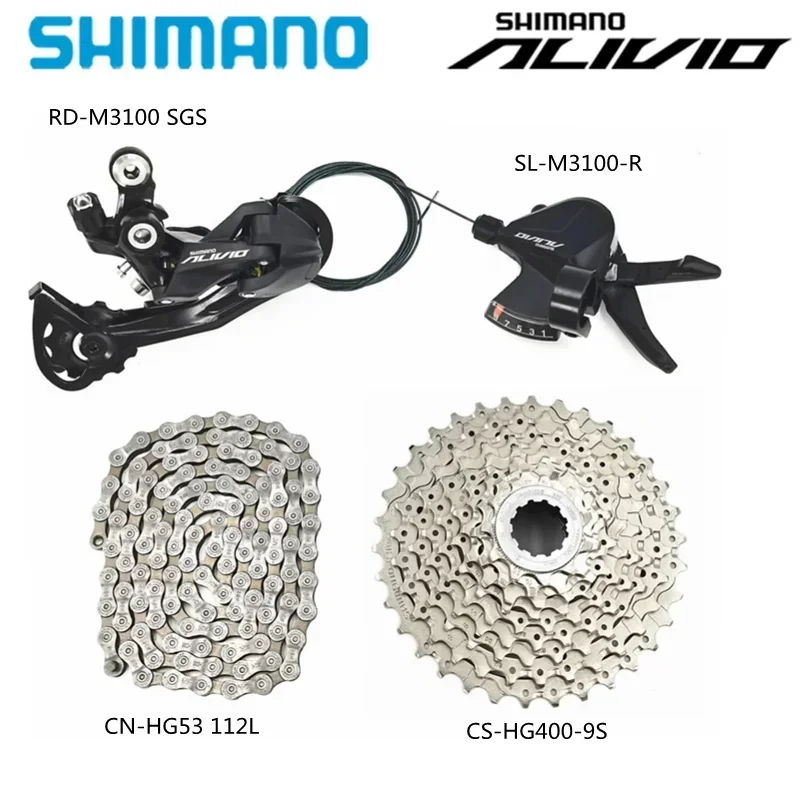 Shimano Alivio M3100 9s grupo palanca de cambios jaula larga RD-SGS CS-HG400 11-34T HG53 cadena sol 11-36T Cassette para MTB - AliExprs 18