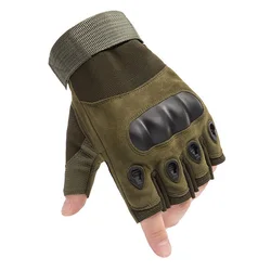 Men's Tactical Fingerless Gloves for Outdoor Sports and Activities (Green)