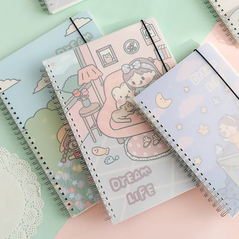 

80 Sheets Agenda Spiral Notebook A5 B5 Study Planner Coil Notepad Kawaii Handbook Kpop Korean Stationery School Office