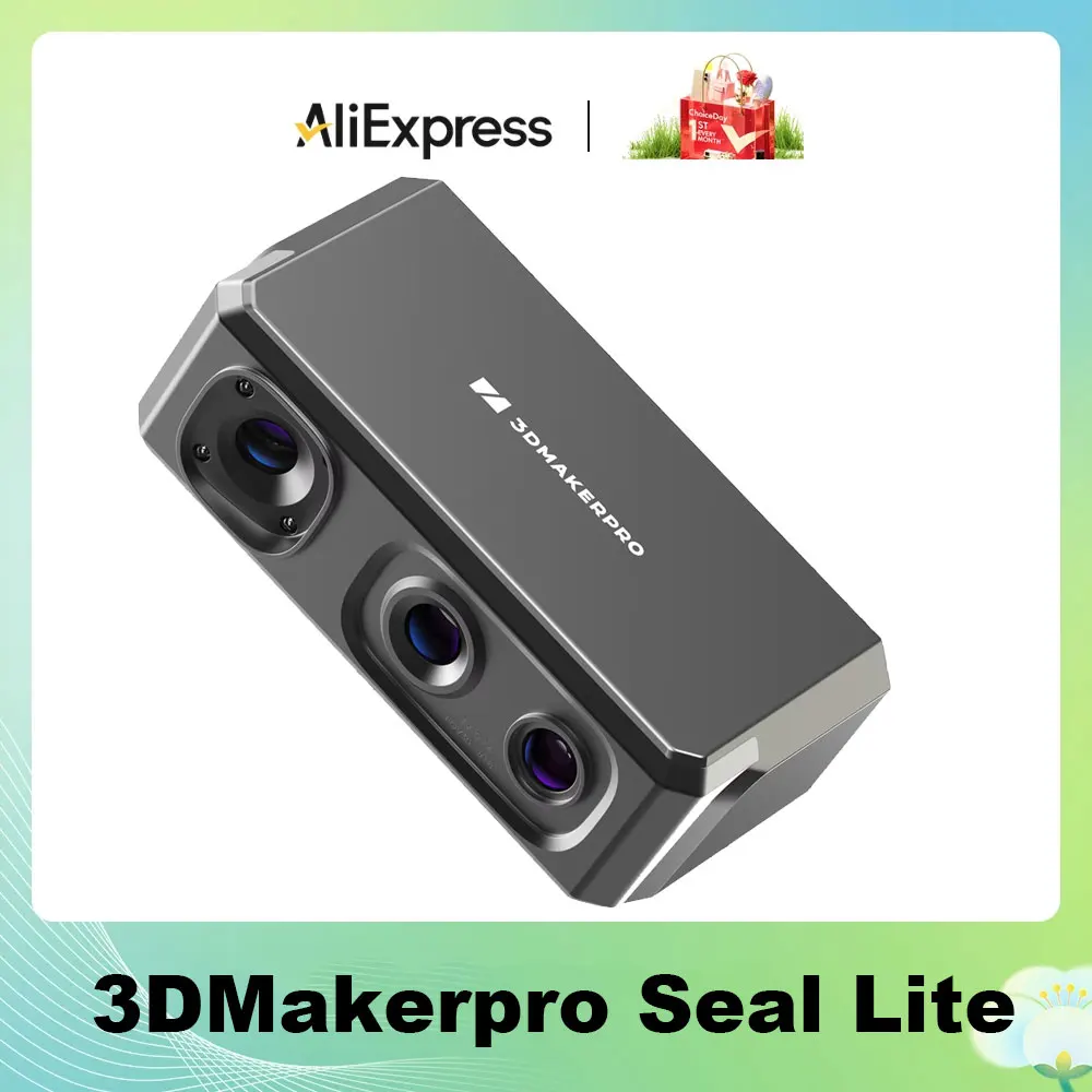 3DMakerpro Seal Lite 3D Scanner Standard for 3D Printer with 0.02mm Accuracy Detailed Precision 10FPS Scanning Speed Anti-Shake