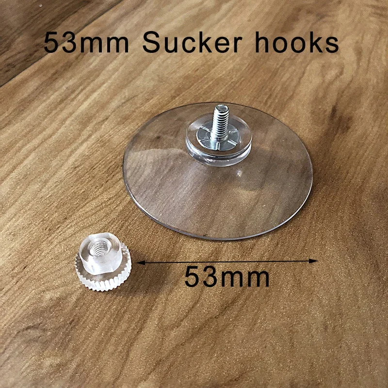 Clear Suction Cup Hooks with Screw Nuts - Strong Adhesive Holders