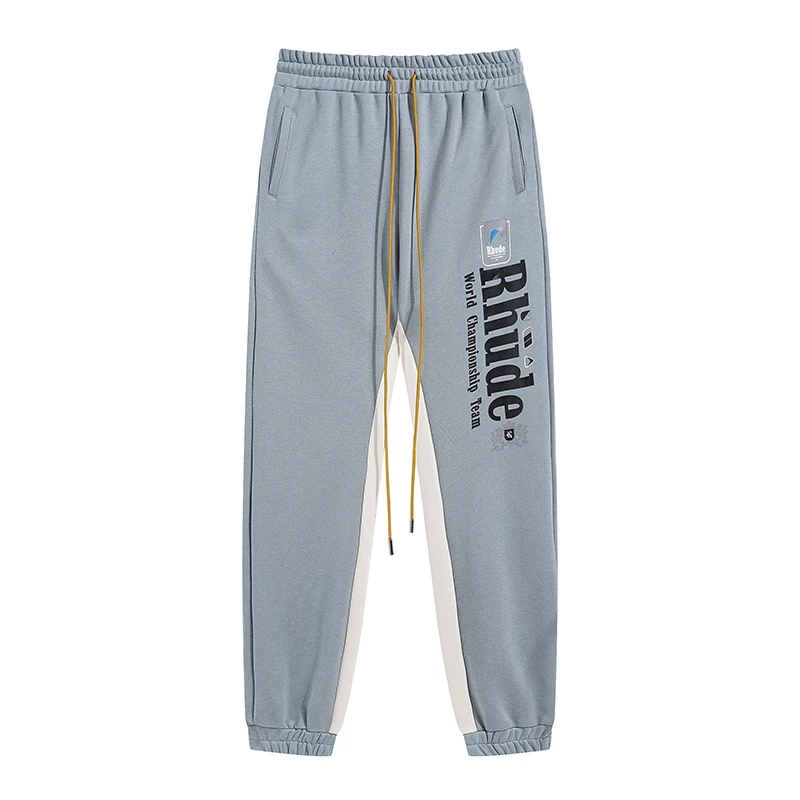 

High Quality 1:1 Rhude Sweatpants Men Women Casual Drawstring Trousers Track Pants Hip Hop