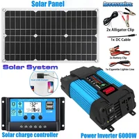 Système de production d'énergie solaire, panneau solaire 12V vers 110V/220V, onduleur 4000W-6000W, contrôleur 100A, kit complet de production d'énergie, chargeur 3