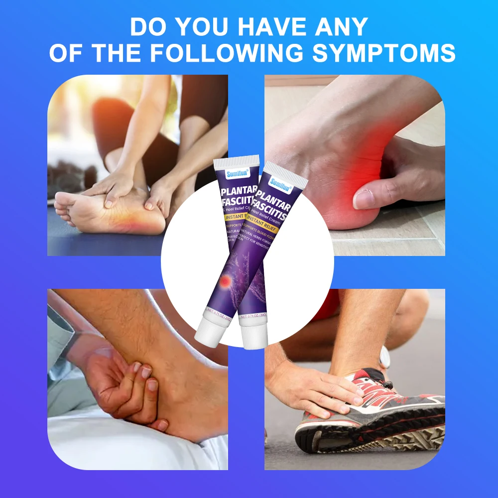 20g Sumifun Heel Pain Relief Cream Foot Fasciitis Achilles Tendonitis Ointment Plantar Bone Spur Ache Painkiller Medical Plaster