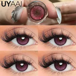 Vibrant Contact Lens Makeup - Red, Pink, Blue & Natural Black Colored Lenses (Misty Rose Purple)