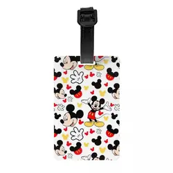Luggage Tags Mickey Mouse Cute Cartoon Silica Gel Holder Baggage Boarding Tags ID Address Luggage Bag Case Tags for Women
