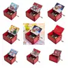 Red Merry Christmas Theme Music Box Carving Wooden Hand Crank Music Box Santa Claus New Year Christmas Gift for Children Friend 6