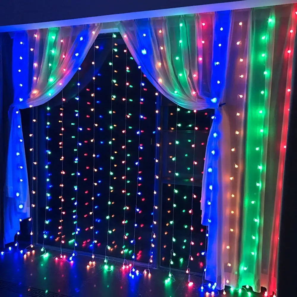 thumbnail image 1 of Christmas Decorations For Home 2025 LED Icicle String Light Waterproof Connect Curtain Garlands 3x1/3x2/3x3/6x3m EU/US Plug, 1 of 4