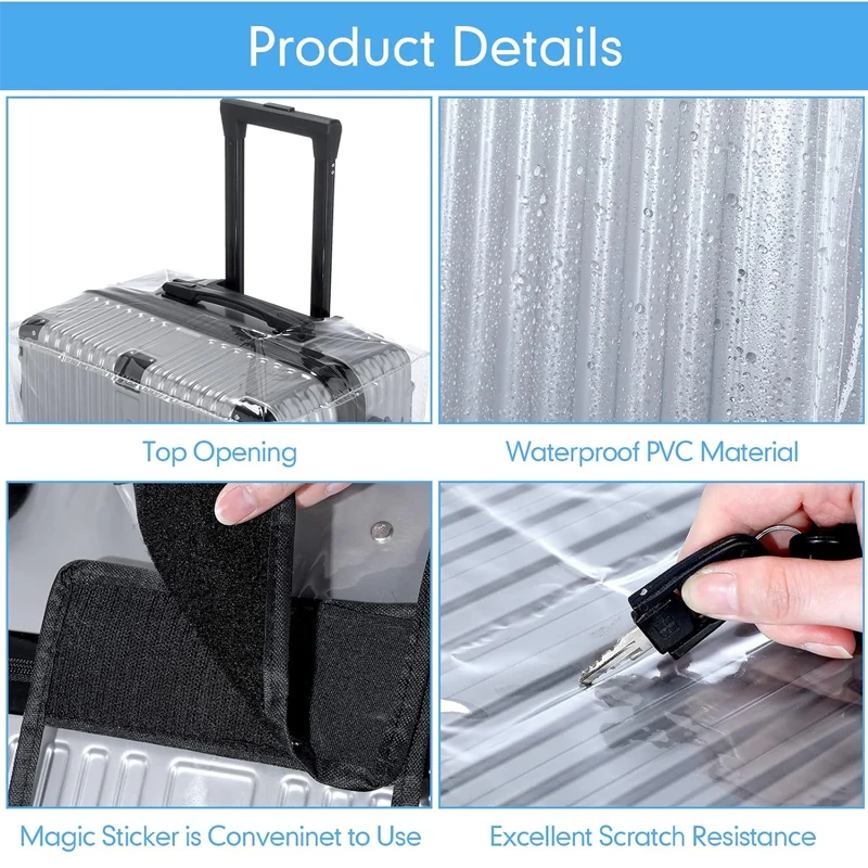 Full Transparent Luggage Protector Cover PVC Waterproof Dustproof Durable Suitcase Cover Protector Travel Accessories 5