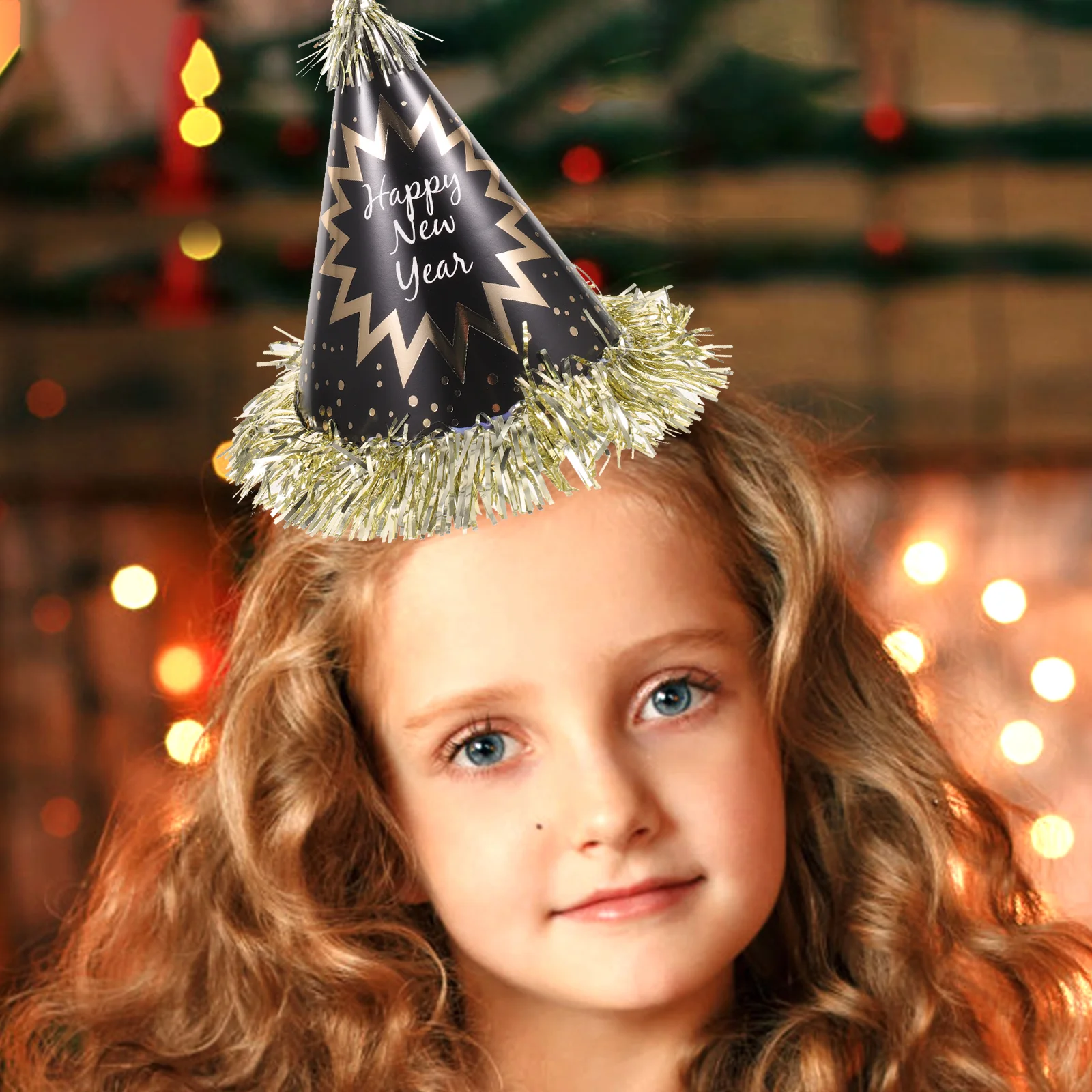 

New Year Party Hat Decor Year's Eve Supplies Hats Cone Paper Happy Makeup Headband