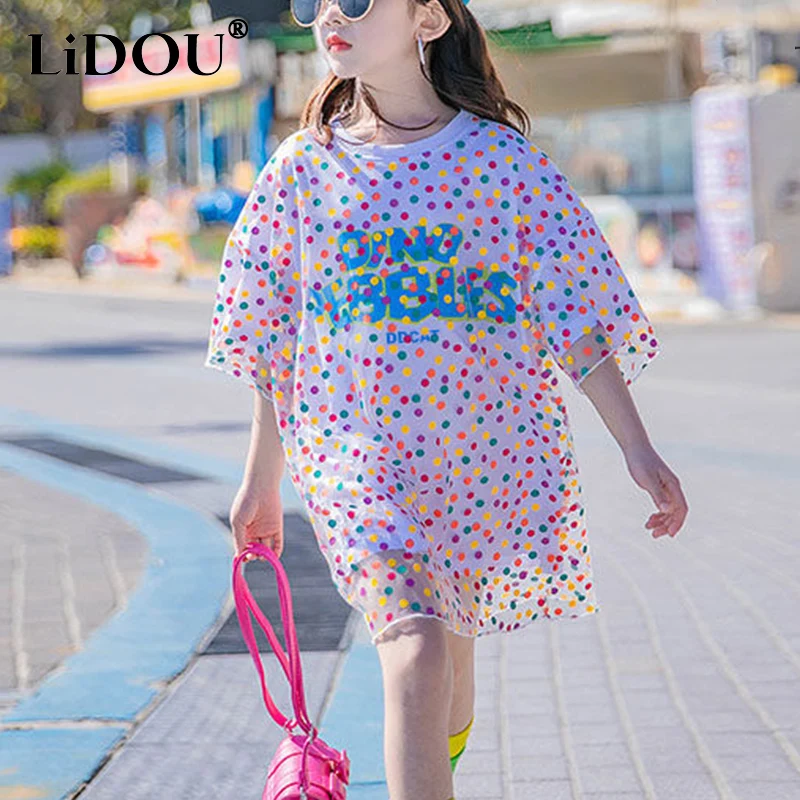 2023 Summer Korean Fashion Cute Kawaii Children Girls Dress Chic