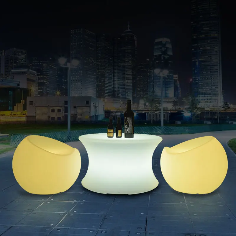 

Customized LED outdoor luminous stools, ktv circular coffee table, casual internet red small backrest, bar, table