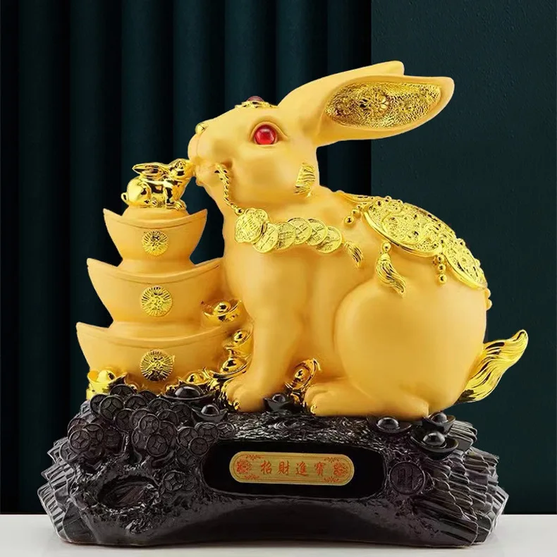 

[Brand Name] Figurines & Miniatures:Plush Rabbit Sculpture for Home and Office Decor, Birthday Gift decoration desk decoration