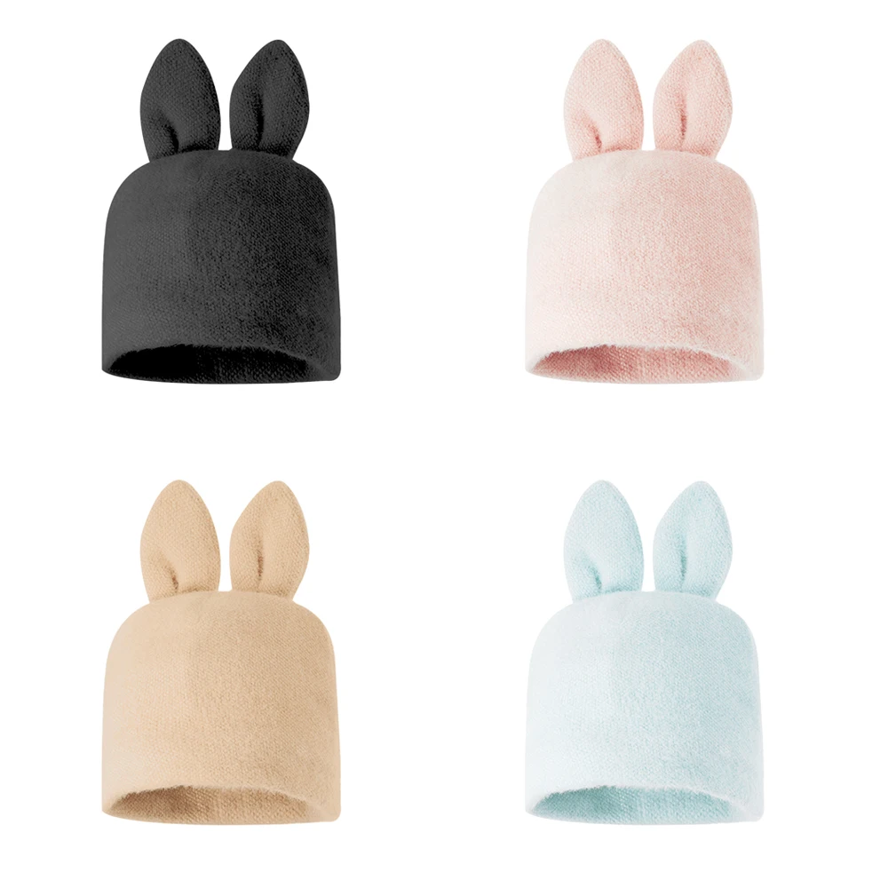 

Ohsunny Winter Beanies Bonnets Rabbit Ears Knitted Hat Cute Pile Casual Skullies Cap Thick Autumn Warmer Outdoor for Women Girls