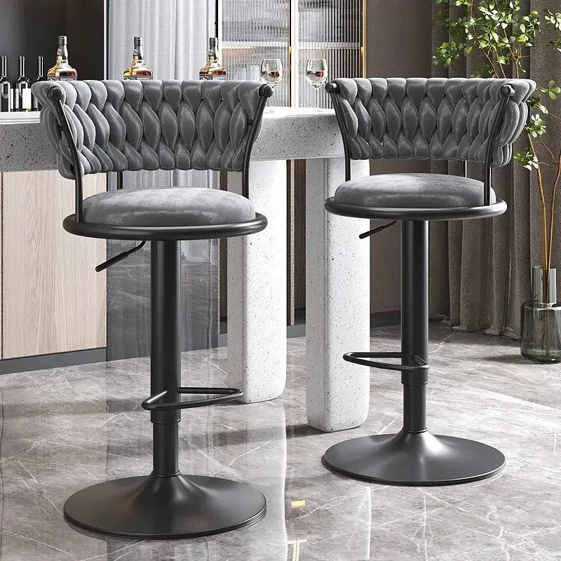 Bar Chairs Nordic Household Backrest High Bar Stools Modern Commercial Bar Chairs Liftable Swivel Chairs Designer Kitchen Furniture