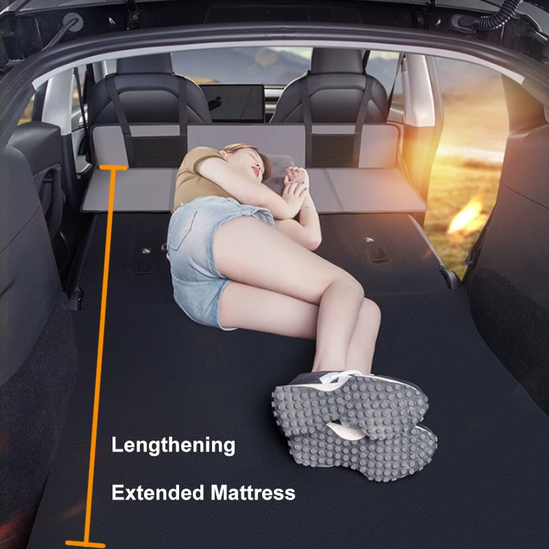 Universal Car Bed Camping Mattress Car Rear Seat Travel Bed Accessories Head Block Fill Gap Mattresses Honda/Tesla Model Y/3