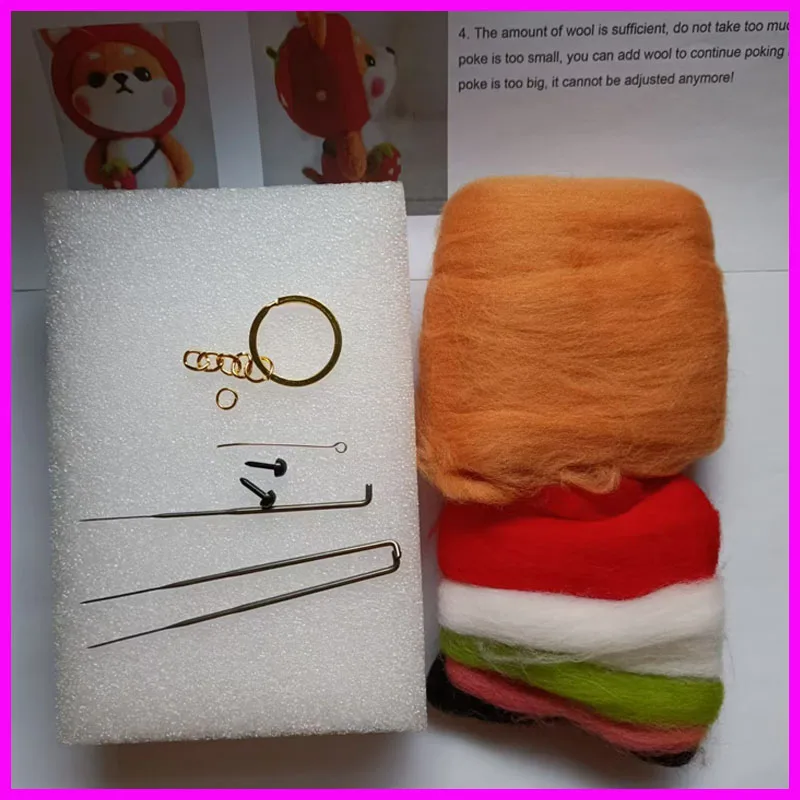 Shiba Inu needle felted wool,merino wool to felting, wool fiber for felting,felt for needle felting, fiber felt felting kit