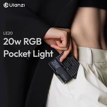 Ulanzi LE20 20W RGB Pocket Light Full Color CRI 95+ with Type-C Charging for Portrait Food Still Life Photography Video Light
