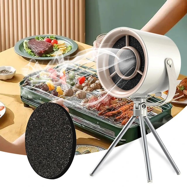 Petite hotte de cuisine de bureau, grande aspiration, chargement USB,  ventilateur d'accès portable, poignées amovibles, 3 vitesses pour barbecue  intérieur, marmite - AliExpress