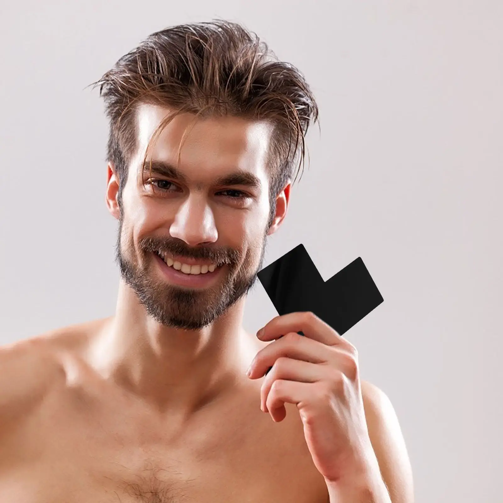 수염 스타일링 템플릿 도구, 바버 강화 카드, 인체공학적 헤어라인 디자인 카드, 다기능 수염 모양 만들기 가이드