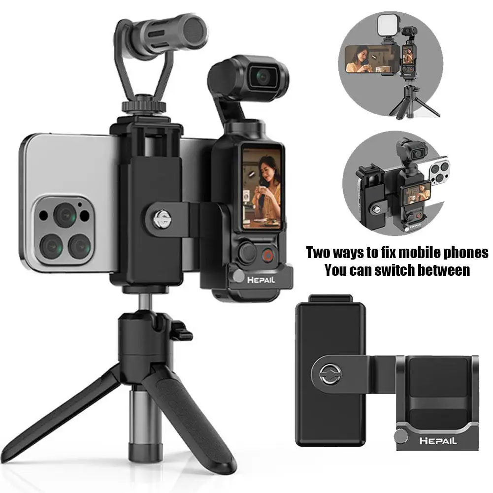 

for dji Osmo Pocket3 Expansion Frame Mobile Phone Holder Adapter Protective Frame Extension Handle Cold Shoe Connector