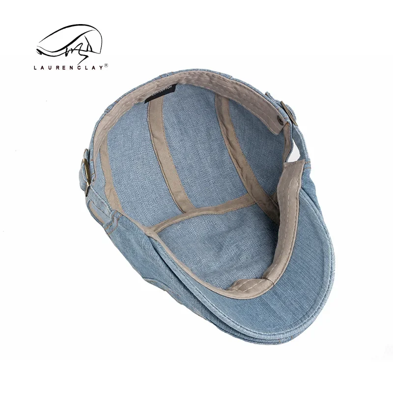 Beret Hat Denim Newsboy Hats Adjustable Ivy Flat Cap Beret Gatsby Cabbie Driving Hat for Men Women Youth Teenagers Vintage
