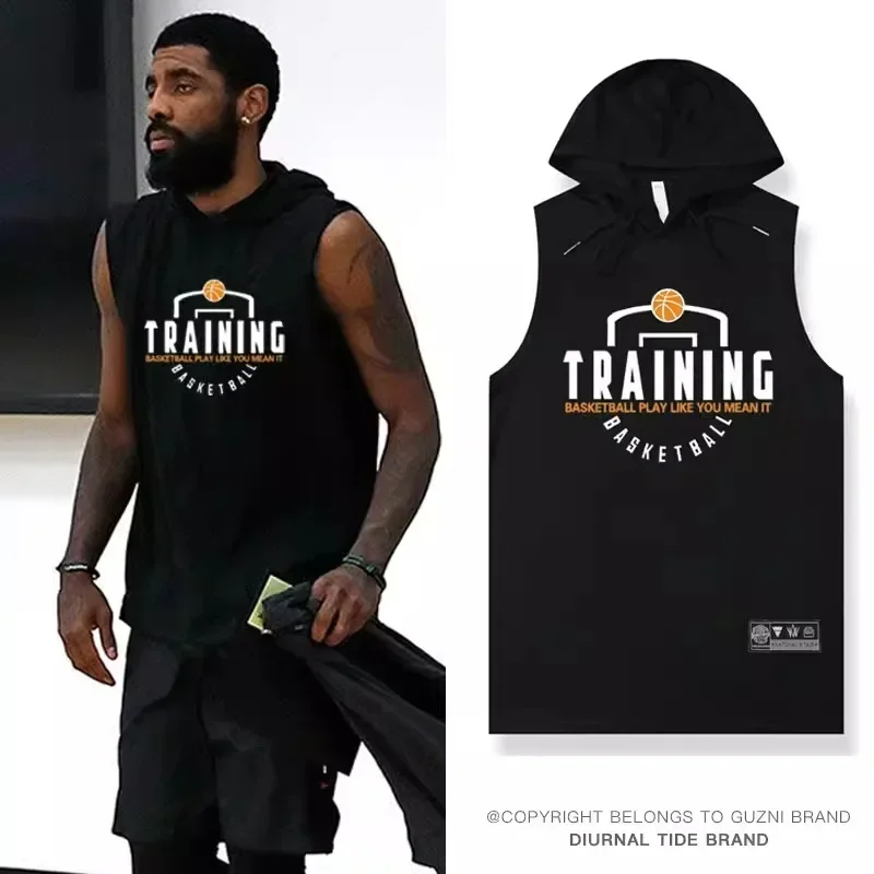 Basketball Hooded Vest Men Shooting Uniform Training T-shirt